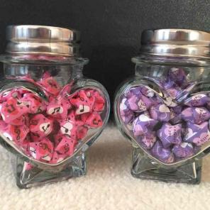 Origami Lucky Stars in a Heart Jar