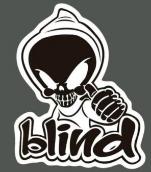 Blind brand skull sticker decal