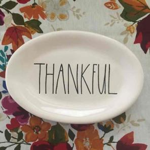 Rae Dunn THANKFUL Oval Snack Plate