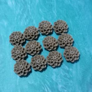 Brown Flower Cabochon Flatback Lot