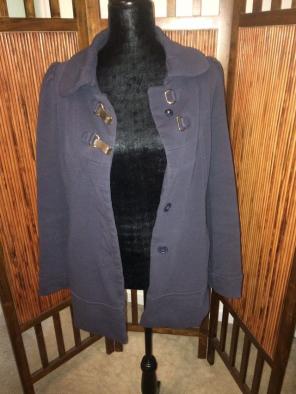 Anthropologie Elevenses Navy Coat Size 6