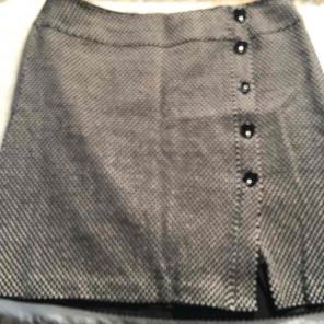 Talbots black and white wool skirt