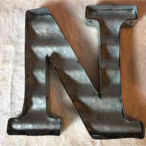 Alphabet Rustic Metal Letter N