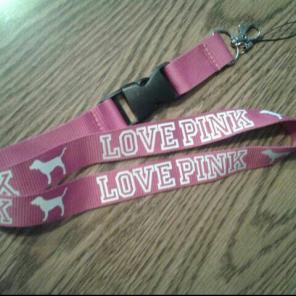 Vs Love Pink Lanyard Keychain ID Holder