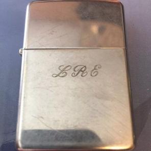 Chrome Zippo With Initials LRE