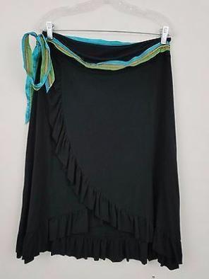 Free People Black Prairie Skirt L