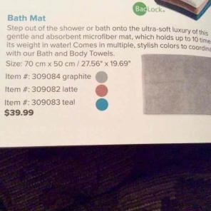NORWEX TEAL BATHMAT NEW