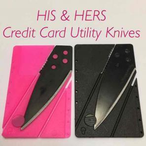 His & Hers Credit Card Utility Knife set