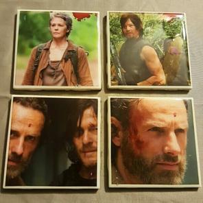 4 Walking Dead Ceramic Coasters