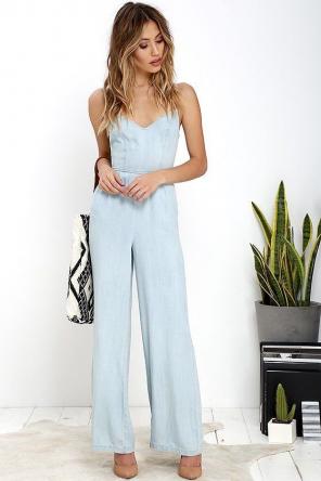 B.B. Dakota Denim Jump Suits Bow Back