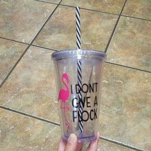 16 oz Tumbler Flamingo I DON'T GIVE A..