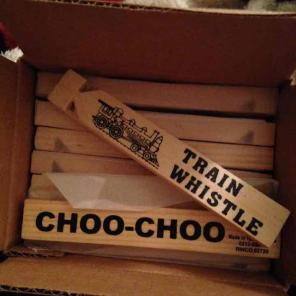Box full of train whistles 16 total new