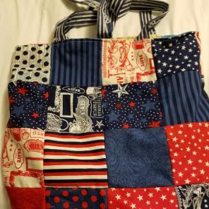 Handmade patriotic tote bag