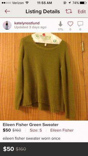 Eileen Fisher Green Sweater