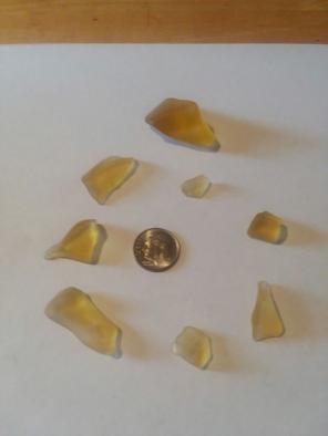 One ounce yellow faux seaglass