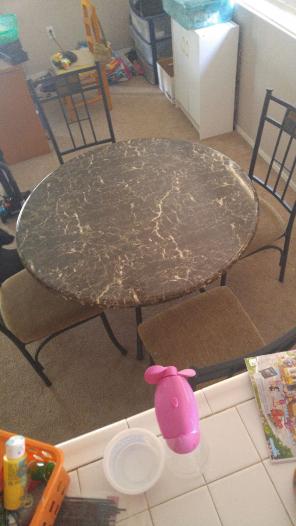 Marble kitchen table with 4 chairs