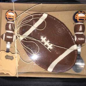 Mud Pie ceramic football plate