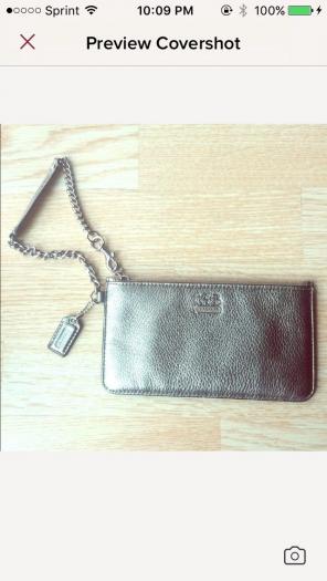 Coach Metallic Leather Gold Wristlet