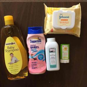 Baby Shampoo, Sunscreen, Powder, Wipes