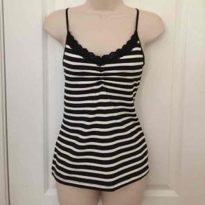 WHBM striped lace trim cami sz SMALL