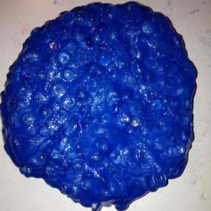 8oz blue metallic fishbowl slime