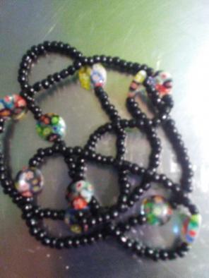 Long Beaded Art Glass Necklace