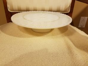 Vintage milk glass cake tray platter