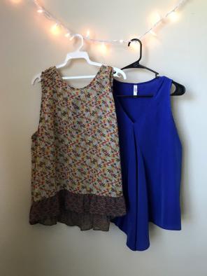 Floral Tank & Striking Blue Tank.