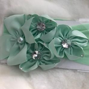 Mint Flowers Headband