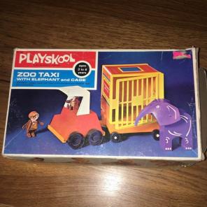 Vintage Playskool Zoo Taxi Complete Set