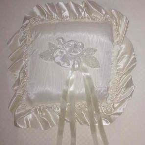 FREE SHIP Ivory Satin Ring Bearer Pillow