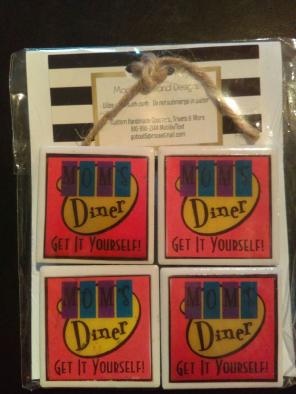 Mom's Diner Retro Look Magnet Set of 4