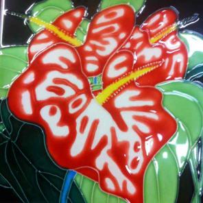 Tropical Flower 3-D Tile