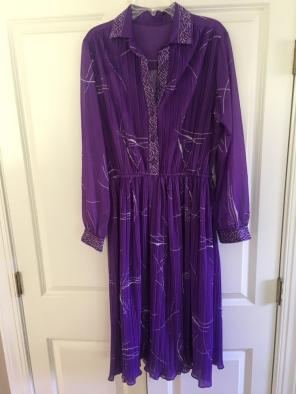 1980s purple chiffon dress