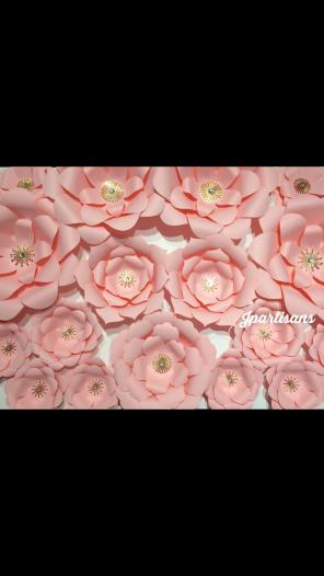 All pink paper flower/wall decor Gold