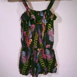 Feather print romper