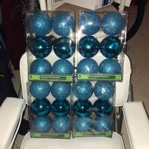 Christmas blue shatterproof ornaments