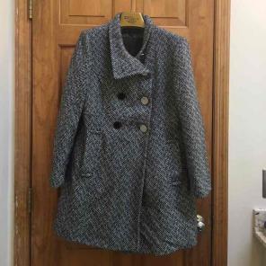 Anne Klein houndstooth pea coat larhe