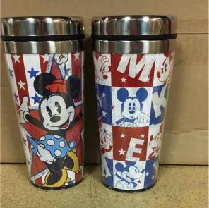 Mickey and Minnie Mouse travel mug