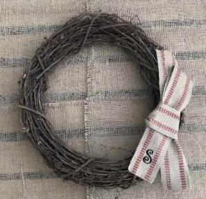 Initial S Monogrammed Burlap Wreath
