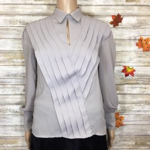Vintage Glances Gray Pleated Blouse