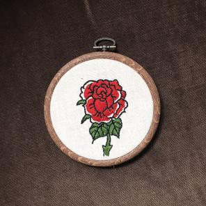 Tattoo Rose Flash Embroidery Hoop