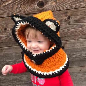 Fox Hooded Cowl 12 - 24 months