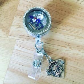 Dodgers Floating Charm Locket Id Badge