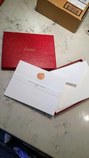 Auth Cartier Gold Embossed stationary
