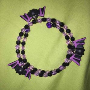 Black and purple bat bracelet