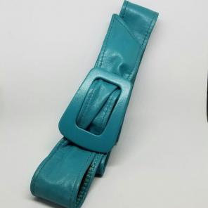 Vintage Blue Leather Belt