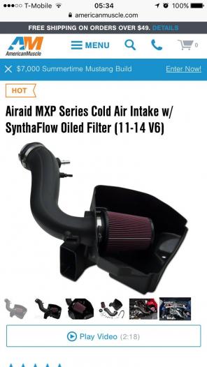 Mustang V6 11-14 Airraid Intake