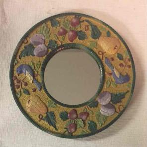Colorful Round Mirror, "Cracked Tile"