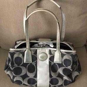 COACH Denim Navy and Silver